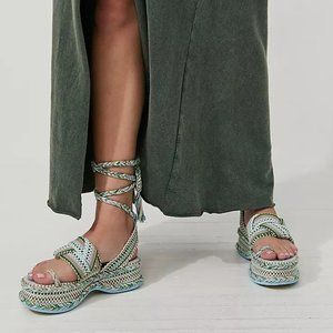 Free People AMAMBAIH Gabriela Wrap Sandals in Mosaic